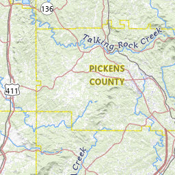 Cherokee County Ga Map Map Of Streams In Cherokee County, Georgia Topo Zone