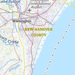 New Hanover County Map Map Of Streams In New Hanover County, North Carolina Topo Zone