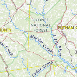 Map Of Streams In Baldwin County Georgia Topo Zone