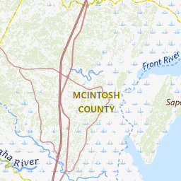 Map Of Streams In Mcintosh County Georgia Topo Zone