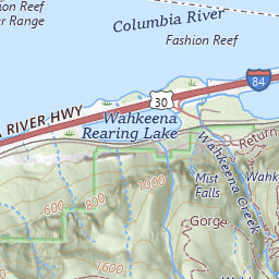 Multnomah Falls Recreation Site Topo Map OR, Multnomah County ...