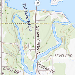 Tobacco River Topo Map MI, Midland County (Edenville Area)