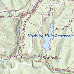 Hocking Hills Area Map Hocking Hills State Park Topo Map OH, Hocking