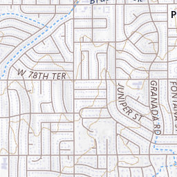 Overland Park Topo Map KS, Johnson County (Lenexa Area)