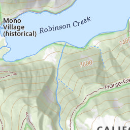 Mono Village (historical) Topo Map CA, Mono County (Buckeye Ridge