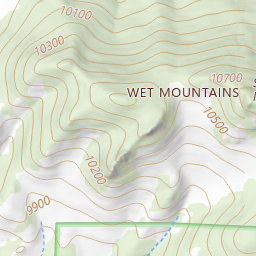 Wet Mountains Topo Map CO, Custer County (Rosita Area)