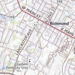 Richmond Topo Map KY, Madison County (Richmond South Area)