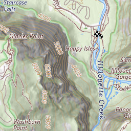 Panorama Trail Topo Map CA Mariposa County Half Dome Area