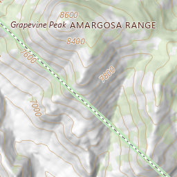 Grapevine Mountains Topo Map CA, Inyo County (Grapevine Peak Area)