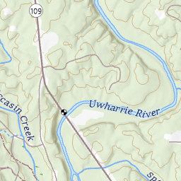 Uwharrie Topo Map NC Montgomery - 4550