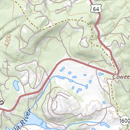 Shortoff Mountain Topo Map NC Macon County Highlands Area