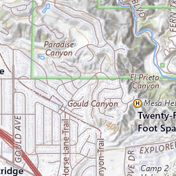 Paradise Canyon Topo Map CA, Los Angeles County (Pasadena Area)