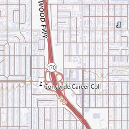 North Hollywood Topo Map CA, Los Angeles County (Van Nuys Area)
