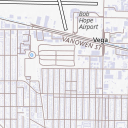 North Hollywood Topo Map CA, Los Angeles County (Van Nuys Area)