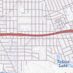 North Hollywood Topo Map CA, Los Angeles County (Van Nuys Area)