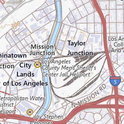 Little Tokyo Historic District Topo Map CA, Los Angeles County