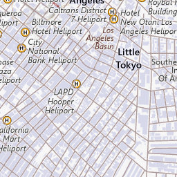 場所の力 Little Tokyo Historic District Topo Map CA, Los Angeles County