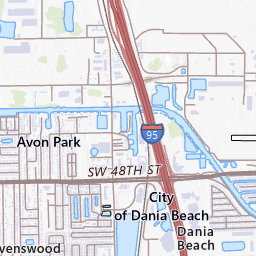 Dania Florida Map Fort Lauderdale Hollywood Broward County 4543