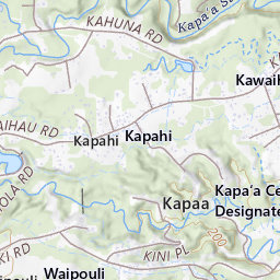 Hoopii Falls Topo Map HI, Kauai County (Kapaa Area)