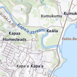 Hoopii Falls Topo Map HI, Kauai County (Kapaa Area)